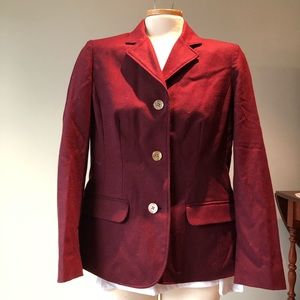 Eddie Bauer classic burgundy wool blazer EUC